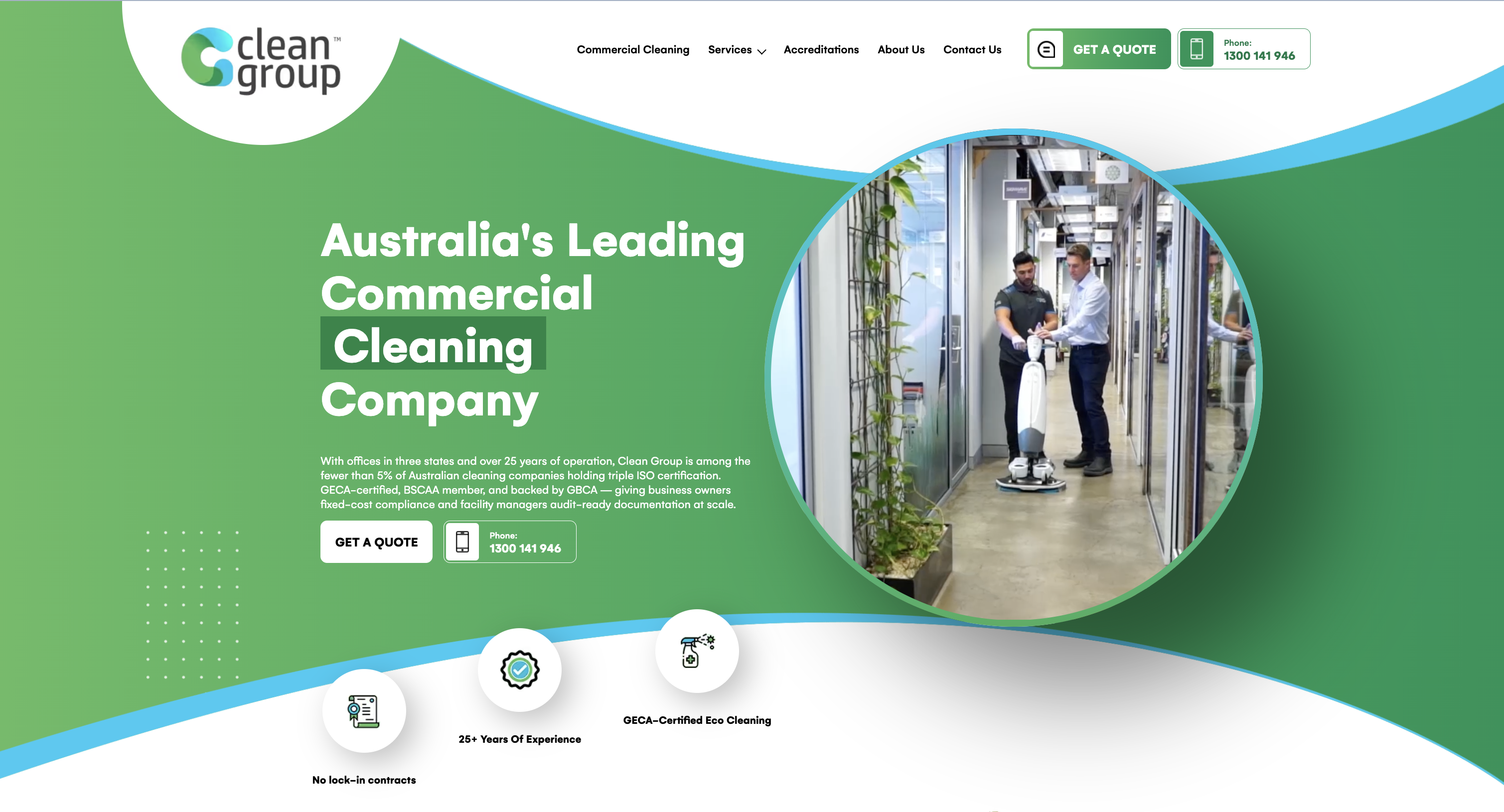 Commercial Cleaning desktop view