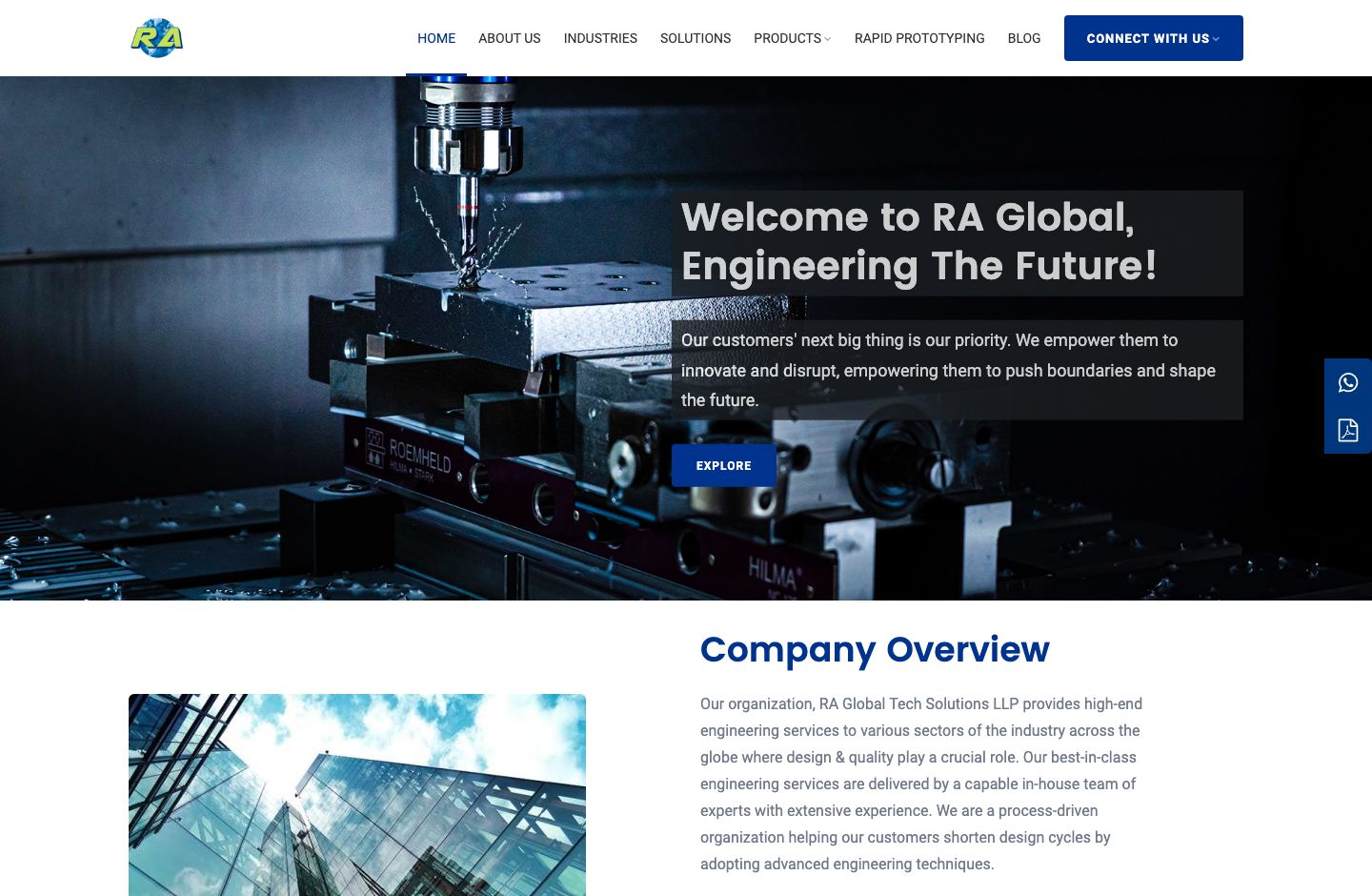 RA Global desktop view