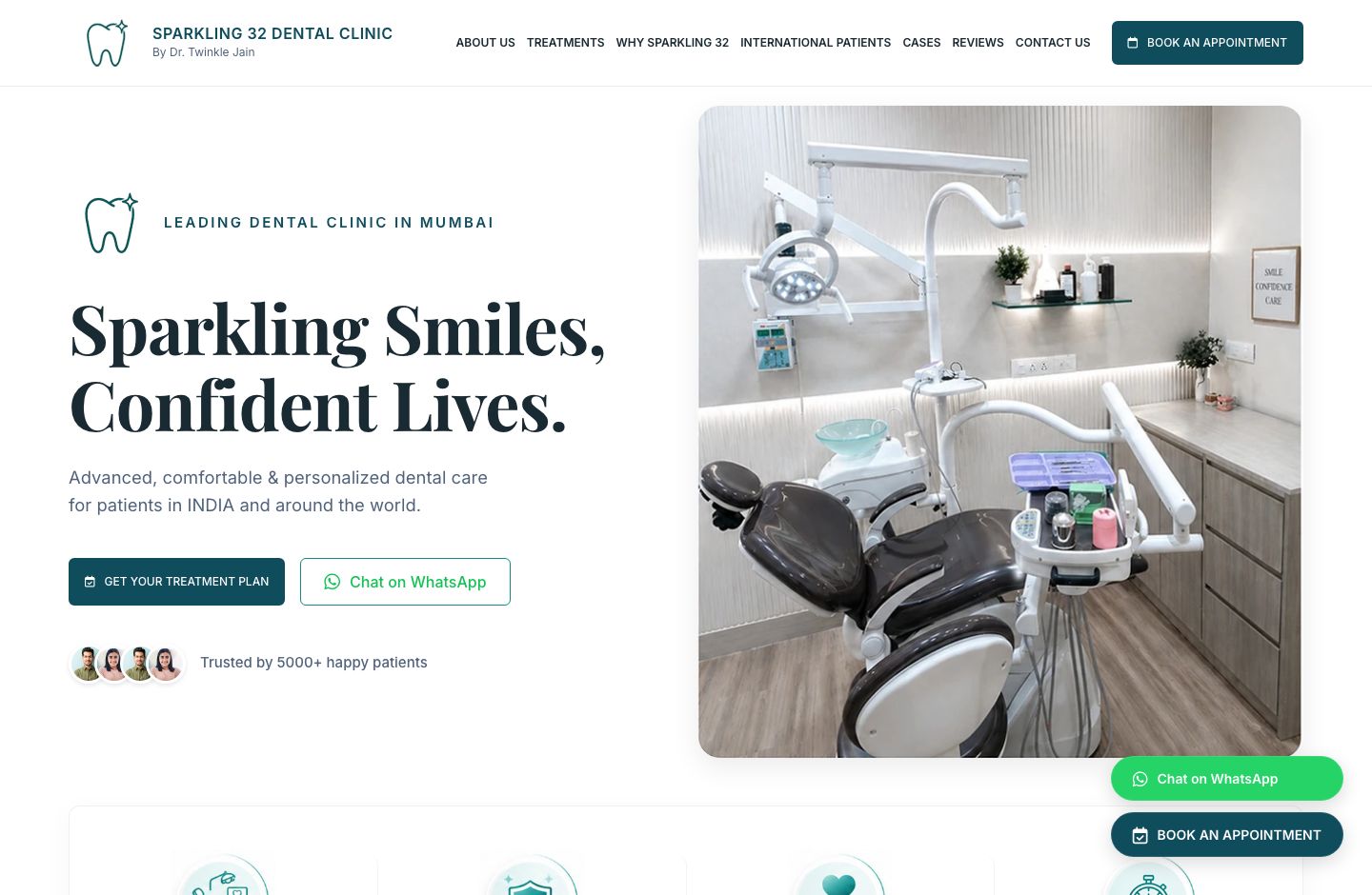 Sparkling 32 Dental desktop view