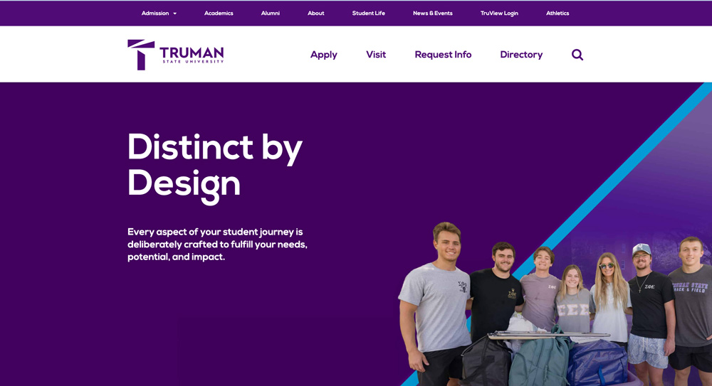 Truman State University desktop view